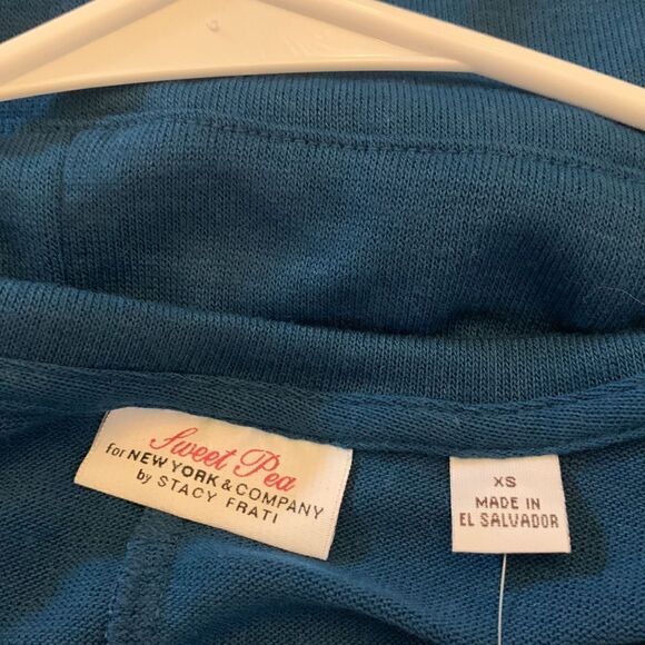 Sweet Pea for New York and Co teal sleeveless maternity blouse Size XS NWT - Picture 5 of 7